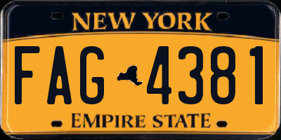 NY license plate FAG4381
