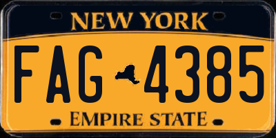 NY license plate FAG4385