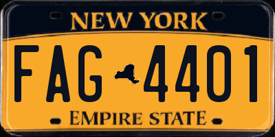 NY license plate FAG4401