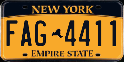 NY license plate FAG4411