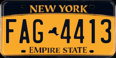 NY license plate FAG4413