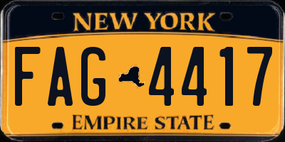 NY license plate FAG4417
