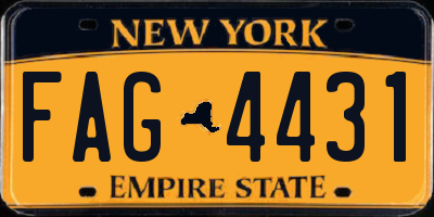 NY license plate FAG4431