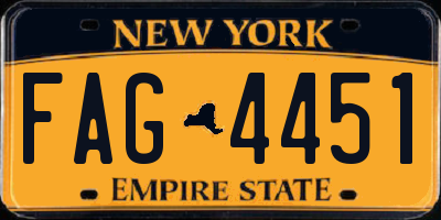 NY license plate FAG4451