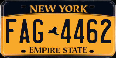 NY license plate FAG4462