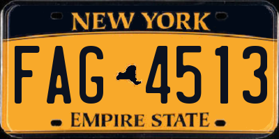 NY license plate FAG4513