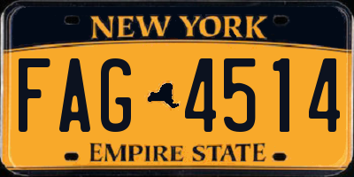 NY license plate FAG4514