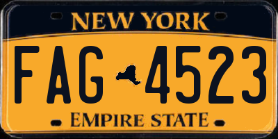 NY license plate FAG4523