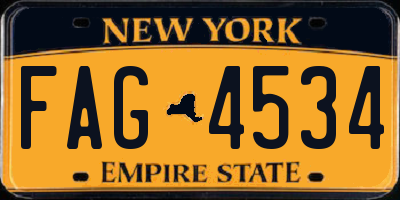 NY license plate FAG4534