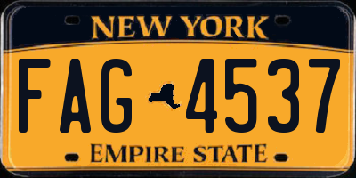 NY license plate FAG4537