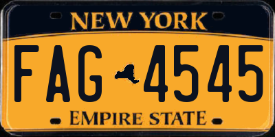 NY license plate FAG4545