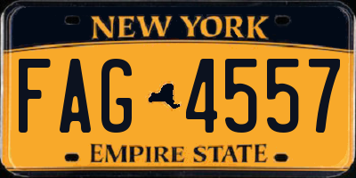 NY license plate FAG4557