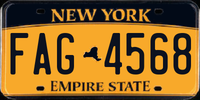 NY license plate FAG4568