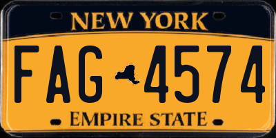 NY license plate FAG4574