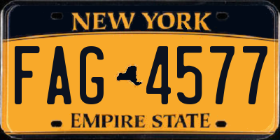 NY license plate FAG4577