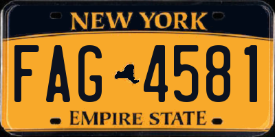 NY license plate FAG4581