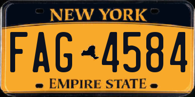 NY license plate FAG4584