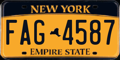 NY license plate FAG4587