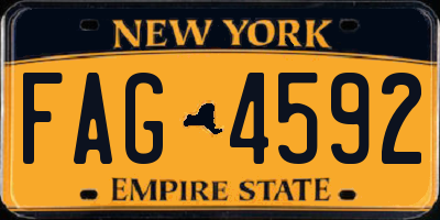 NY license plate FAG4592