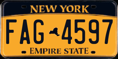 NY license plate FAG4597