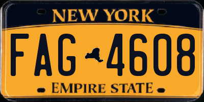 NY license plate FAG4608