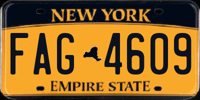 NY license plate FAG4609