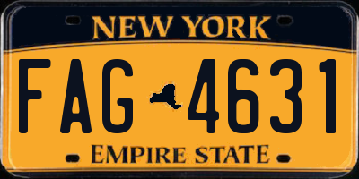 NY license plate FAG4631