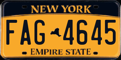 NY license plate FAG4645