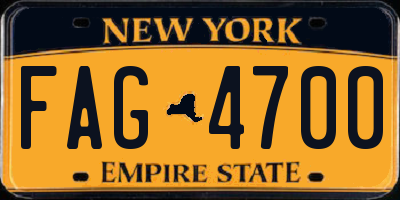 NY license plate FAG4700