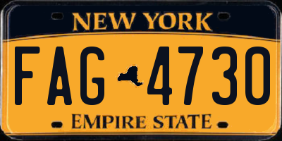 NY license plate FAG4730