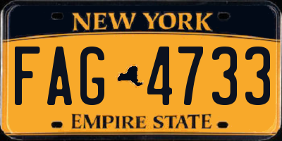 NY license plate FAG4733