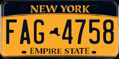 NY license plate FAG4758