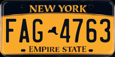 NY license plate FAG4763