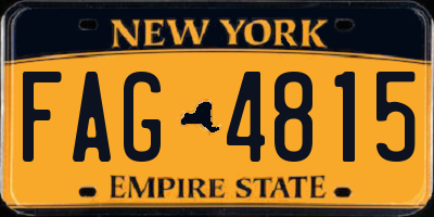 NY license plate FAG4815