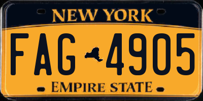 NY license plate FAG4905