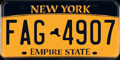 NY license plate FAG4907