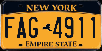 NY license plate FAG4911