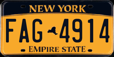 NY license plate FAG4914