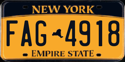 NY license plate FAG4918