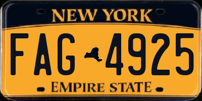 NY license plate FAG4925