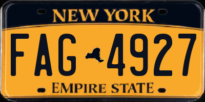 NY license plate FAG4927