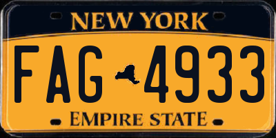 NY license plate FAG4933