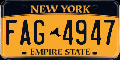 NY license plate FAG4947