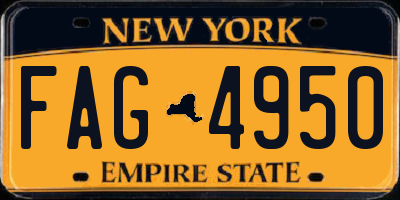 NY license plate FAG4950