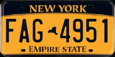 NY license plate FAG4951