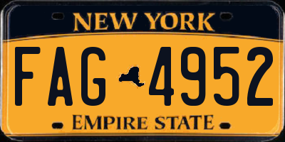 NY license plate FAG4952
