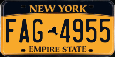 NY license plate FAG4955