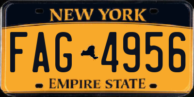 NY license plate FAG4956