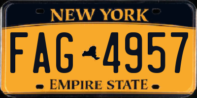 NY license plate FAG4957
