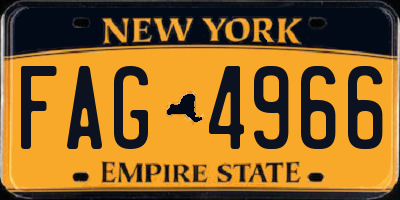 NY license plate FAG4966